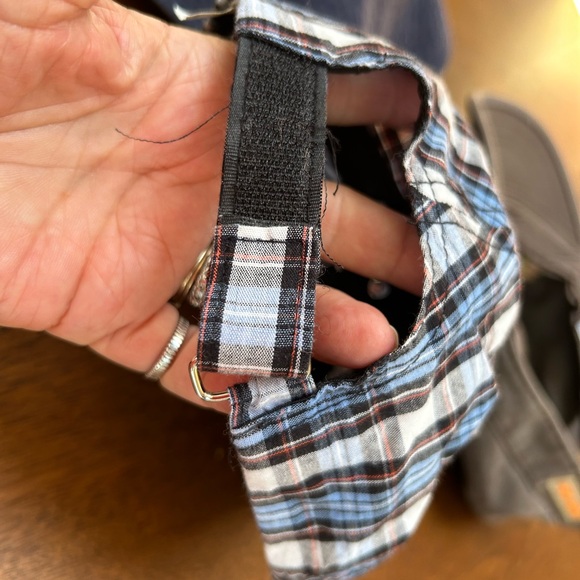 3CapBundle 2caps:1dark gray & 1Blue plaid. 1 Navy brim Gap hat, S/M, 100 cotton - Picture 4 of 5